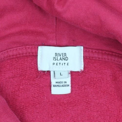River Island Women’s Pink Pullover Hoodie, Size L