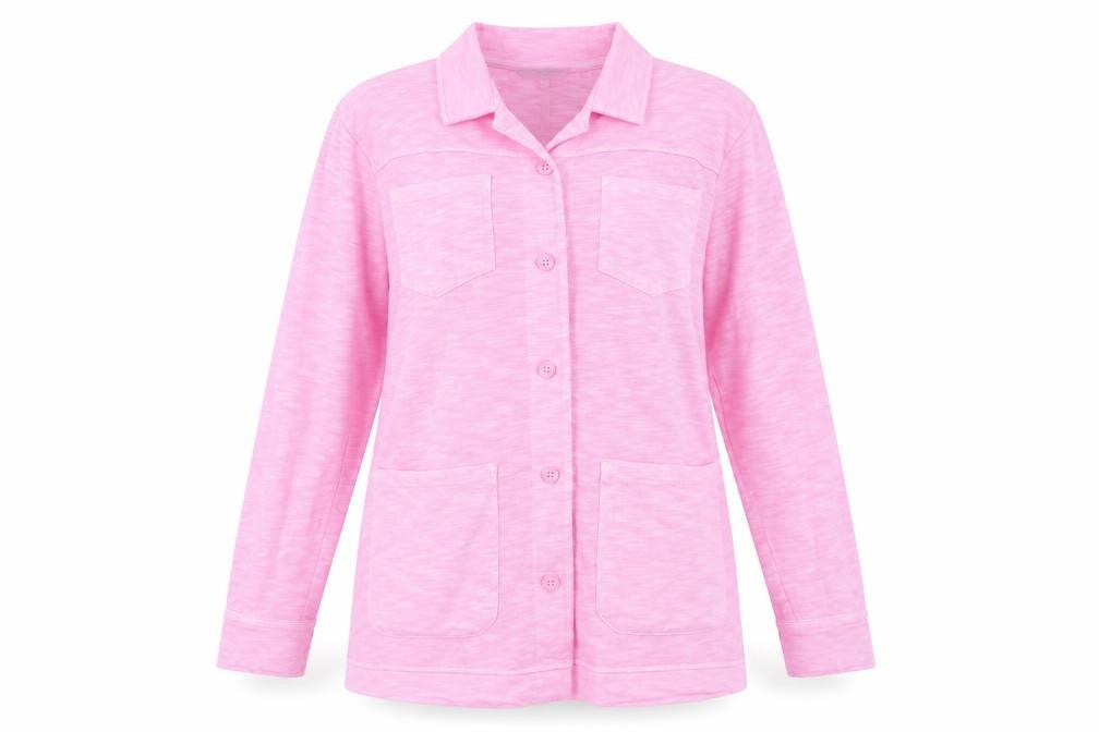 Front view of Next Women's Pink Button-Up Shirt, size 14