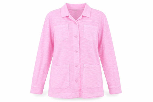 Front view of Next Women's Pink Button-Up Shirt, size 14