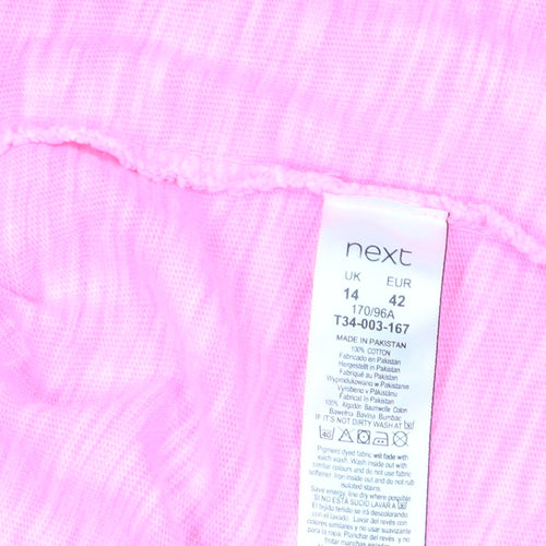 Next Women's Pink Button-Up Shirt, Size 14