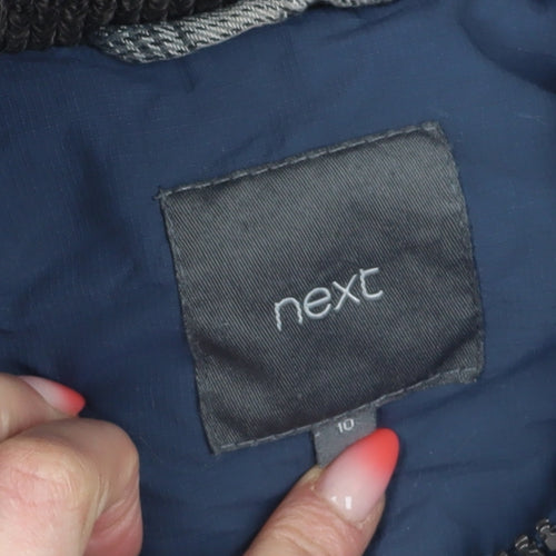 Next Women's Blue Parka Jacket with Fur Trim Size 10
