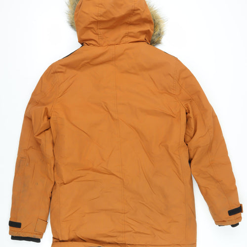 Burton Orange Men's Parka Small Furry Hooded Coat
