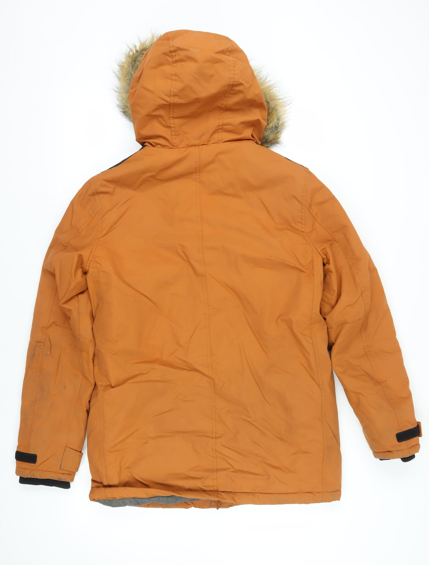 Burton Orange Men's Parka Small Furry Hooded Coat
