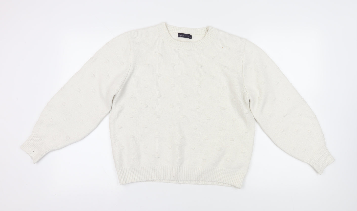Marks and Spencer Women's Ivory Knit Jumper L
