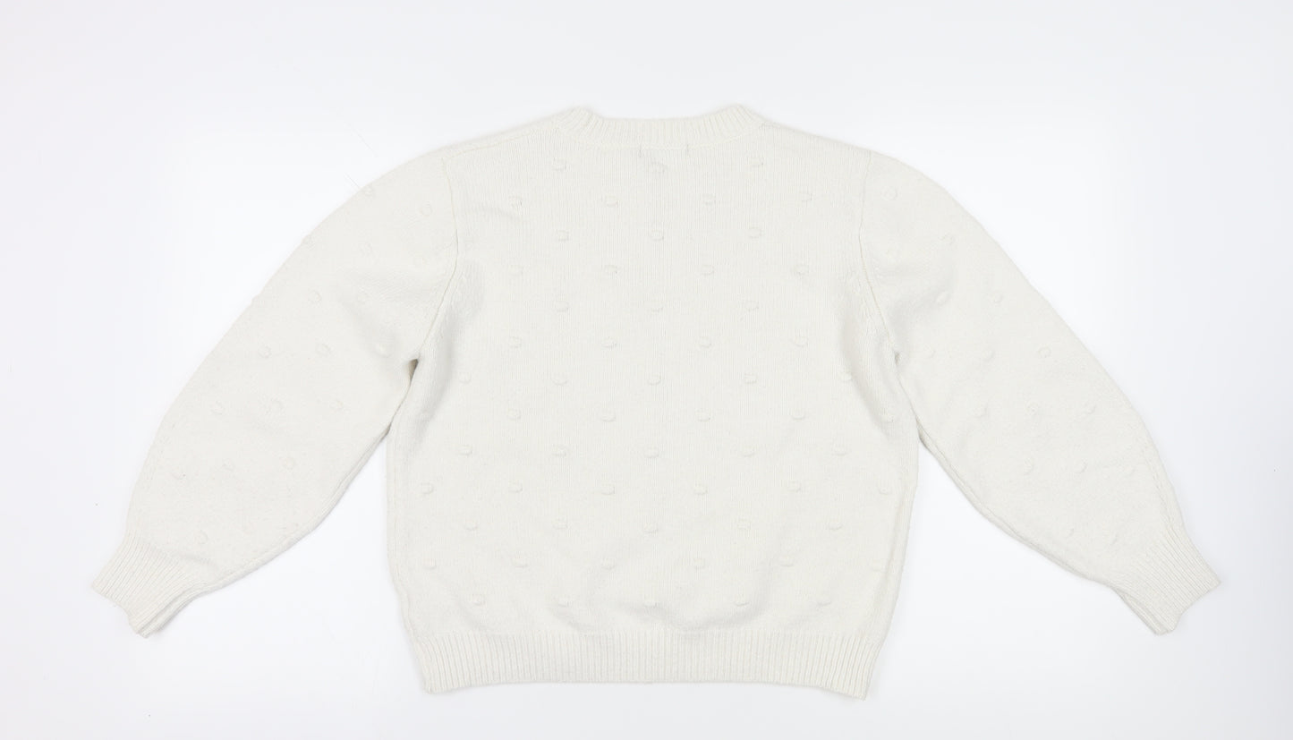 Marks and Spencer Women's Ivory Knit Jumper L