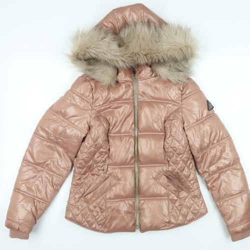 River Island Pink Puffer Jacket - Women's Size 10