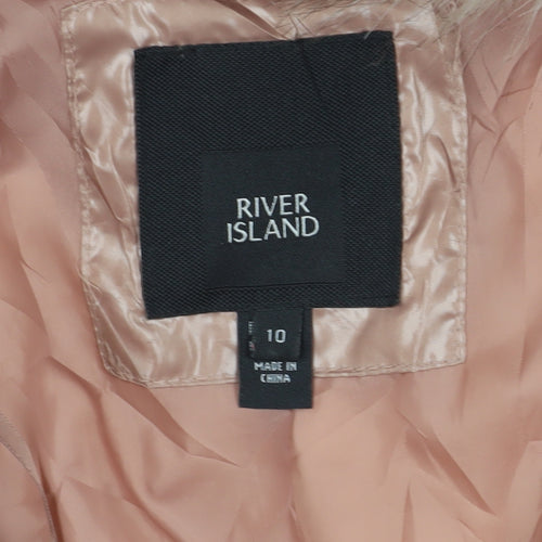 River Island Pink Puffer Jacket - Women's Size 10