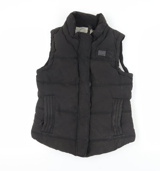 Superdry Black Padded Gilet Waistcoat M