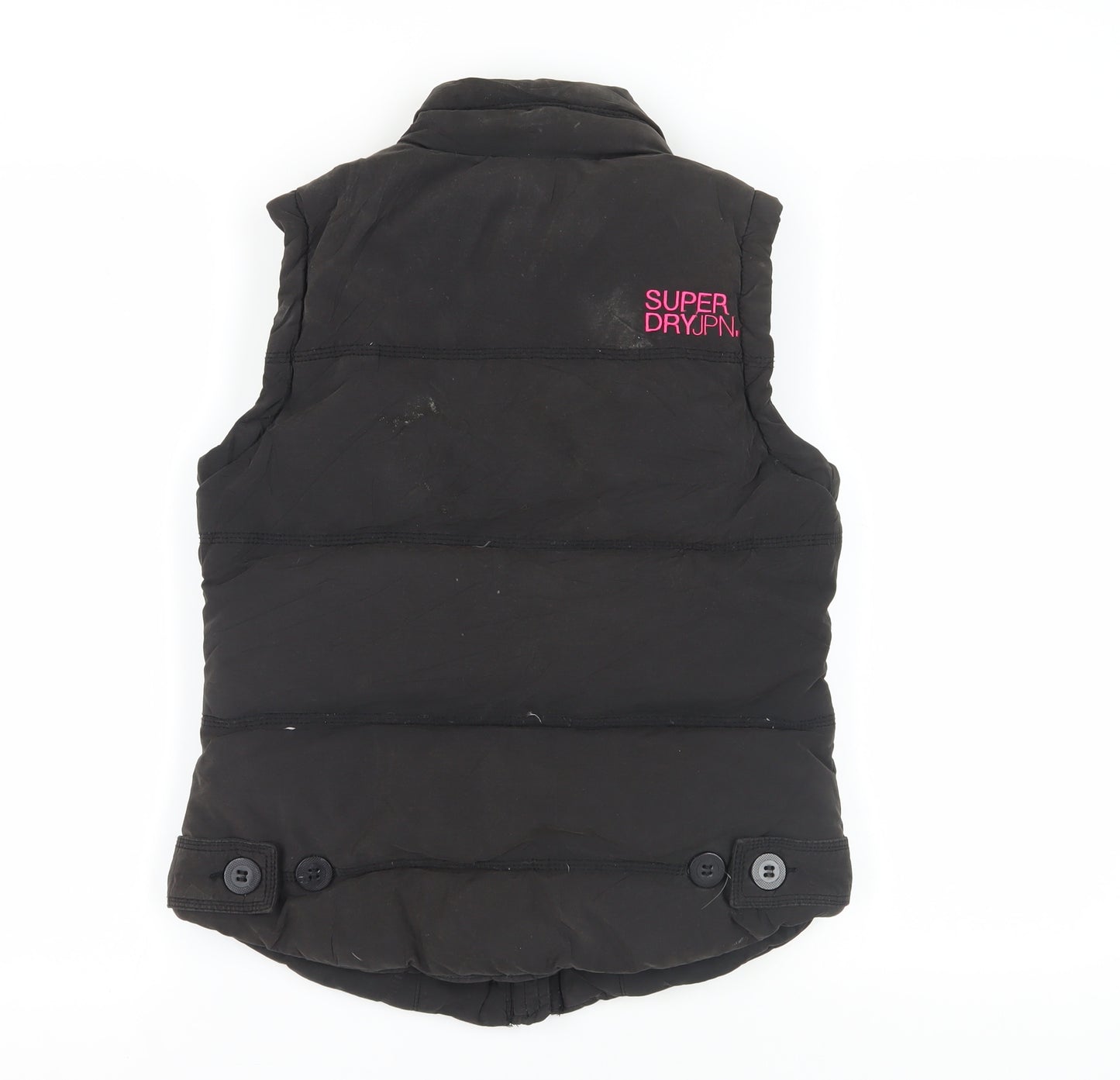 Superdry Black Padded Gilet Waistcoat M