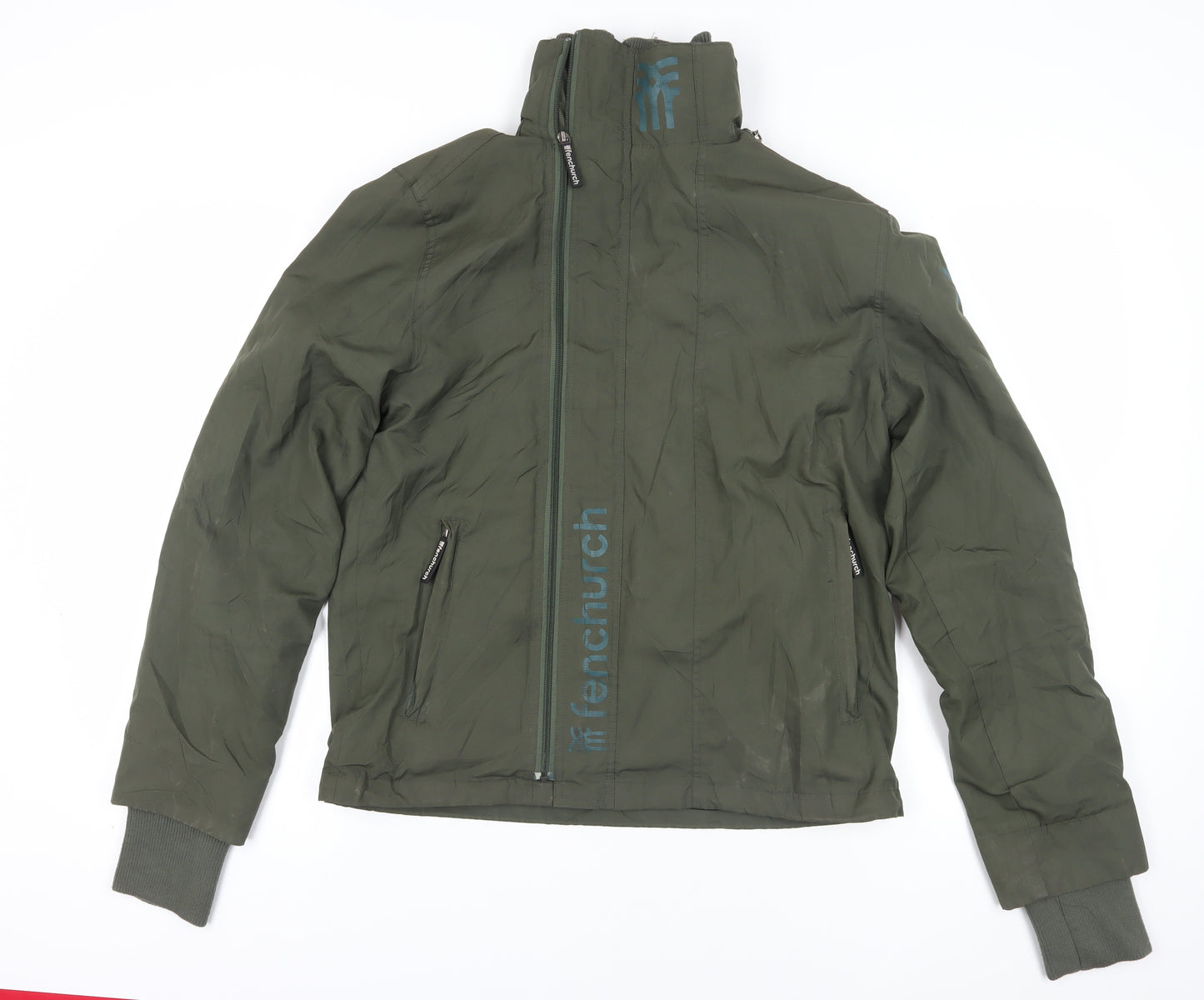 Fenchurch Men's Green Zip Jacket M - Stylish Windbreaker