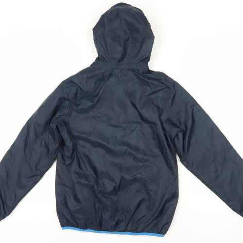 Decathlon Boys Blue Windbreaker Jacket 12 Years Hooded Zip