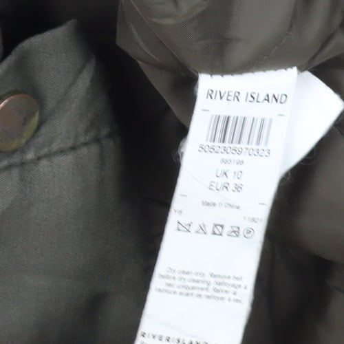 River Island Women's Grey Parka Coat Size 10