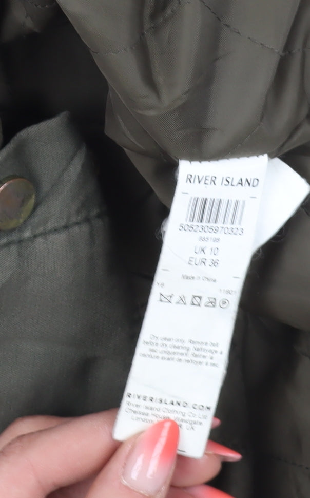 River Island Women's Grey Parka Coat Size 10