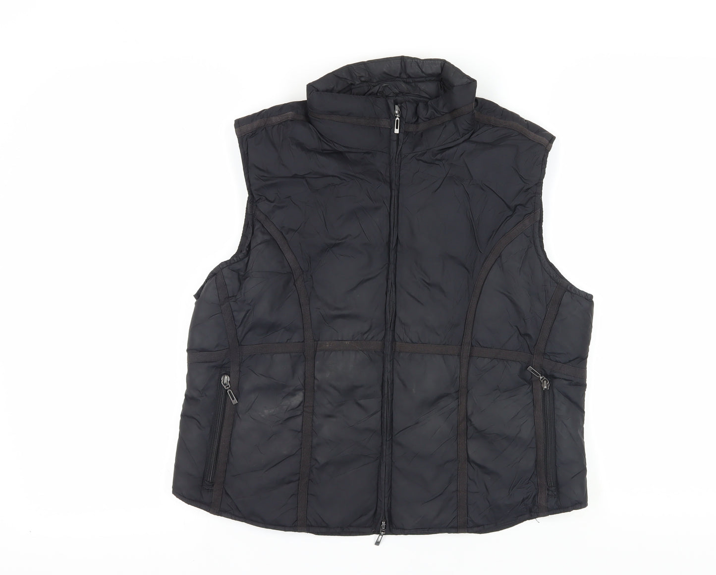 Sapphire Sky Black Gilet Women's M/L Casual Zip