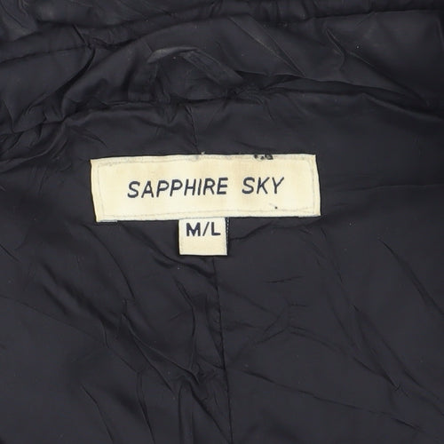 Sapphire Sky Black Gilet Women's M/L Casual Zip