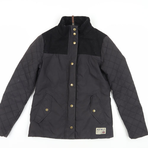 Jack Wills Women's Black Quilted Jacket, Size 6