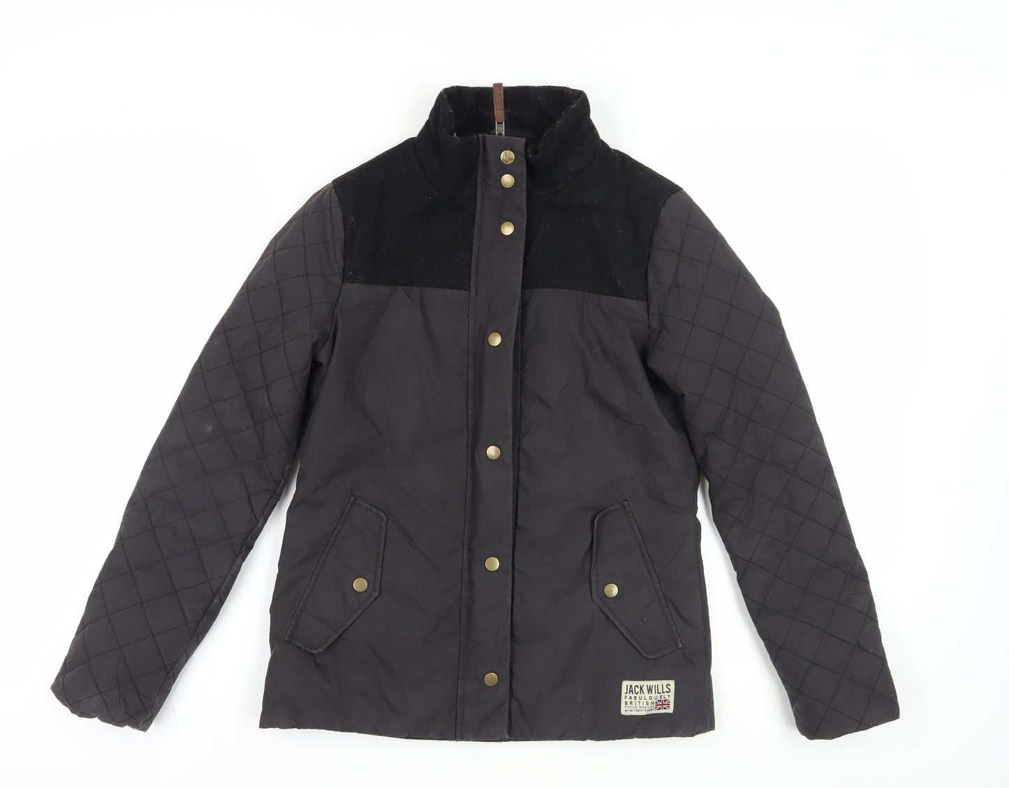 Jack Wills Women's Black Quilted Jacket, Size 6
