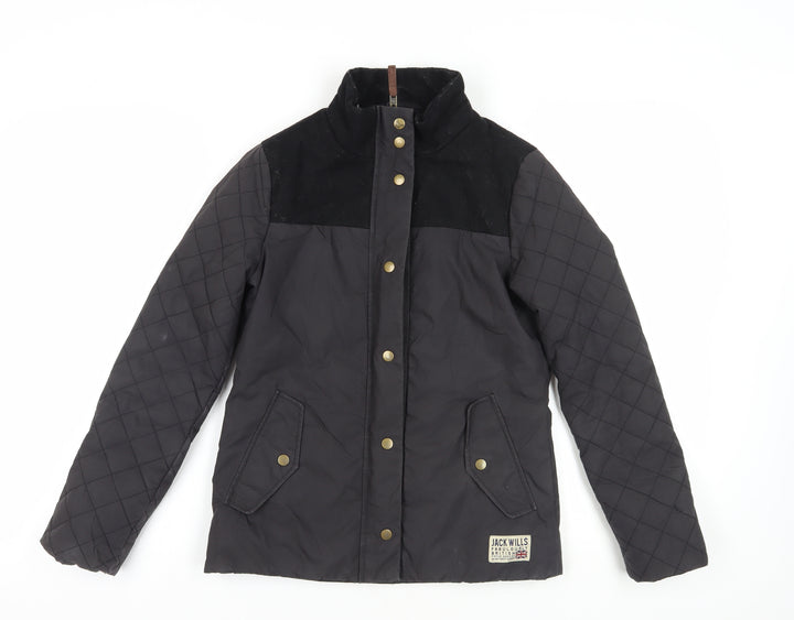 Jack Wills Women's Black Quilted Jacket, Size 6