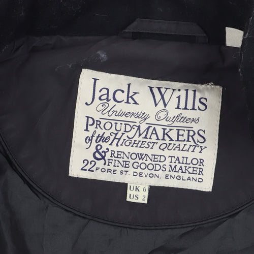 Jack Wills Women's Black Quilted Jacket, Size 6