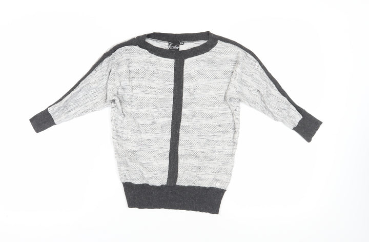Firetrap Women's Grey Open-Knit Cardigan XS Casual