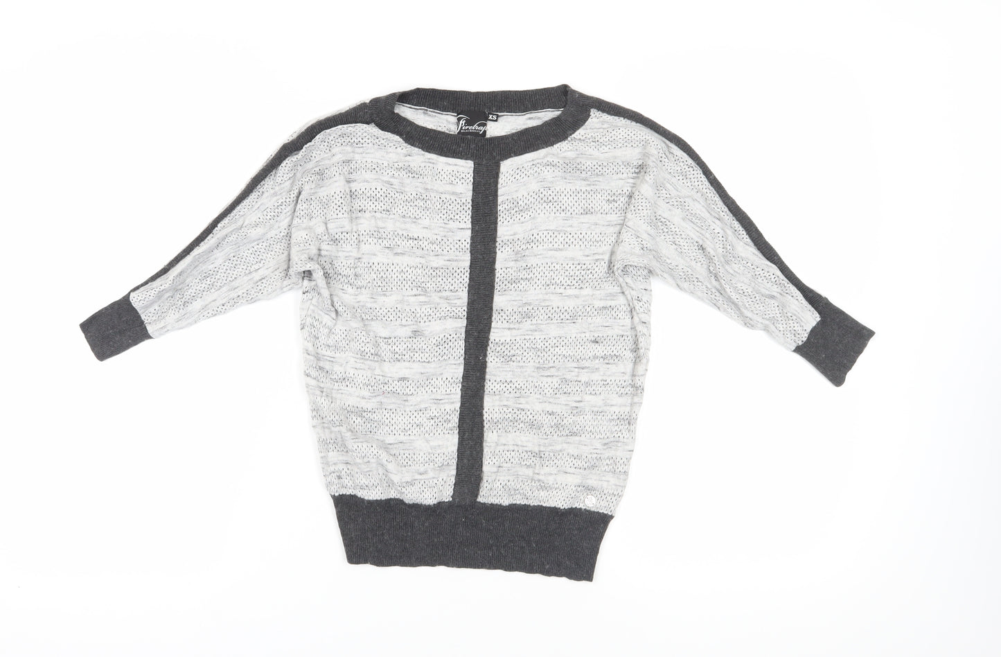 Firetrap Women's Grey Open-Knit Cardigan XS Casual