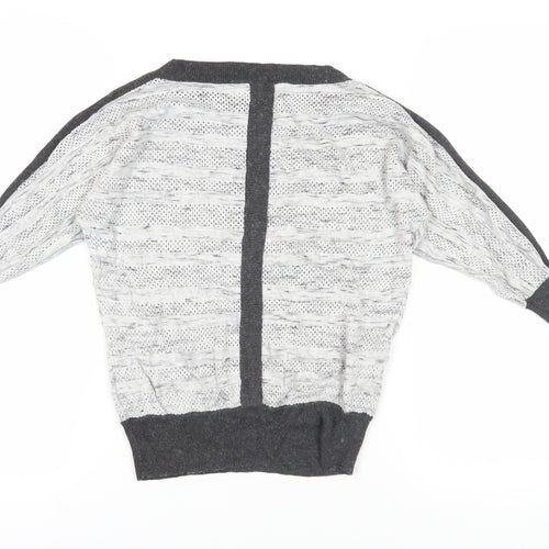 Firetrap Women's Grey Open-Knit Cardigan XS Casual