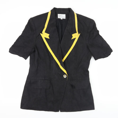 Barry Sherrard Women's Black Blazer Size 14 Linen Vintage