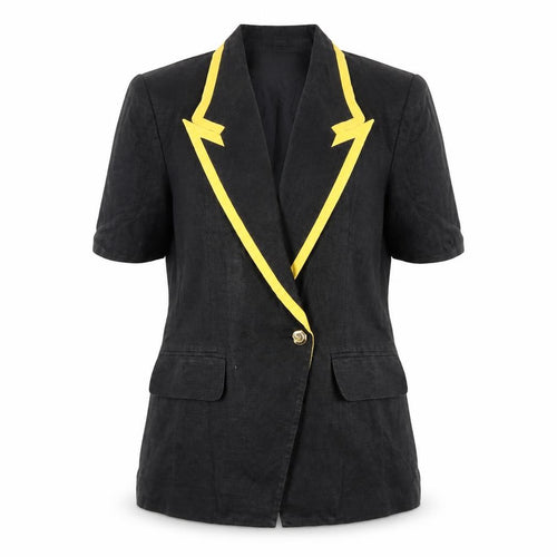 Barry Sherrard Women's Black Blazer Size 14 Linen Vintage