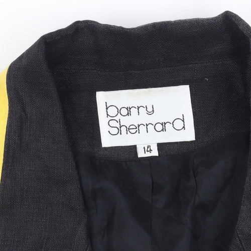 Barry Sherrard Women's Black Blazer Size 14 Linen Vintage
