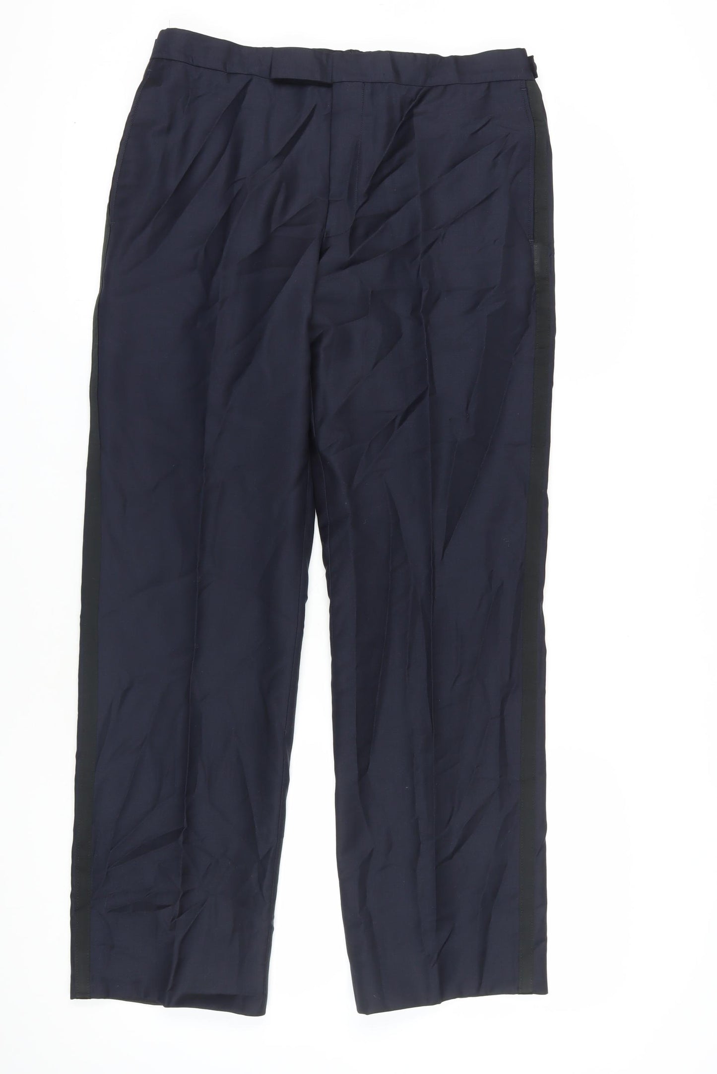 Gieves & Hawkes Men's Black Wool Dress Trousers 42R
