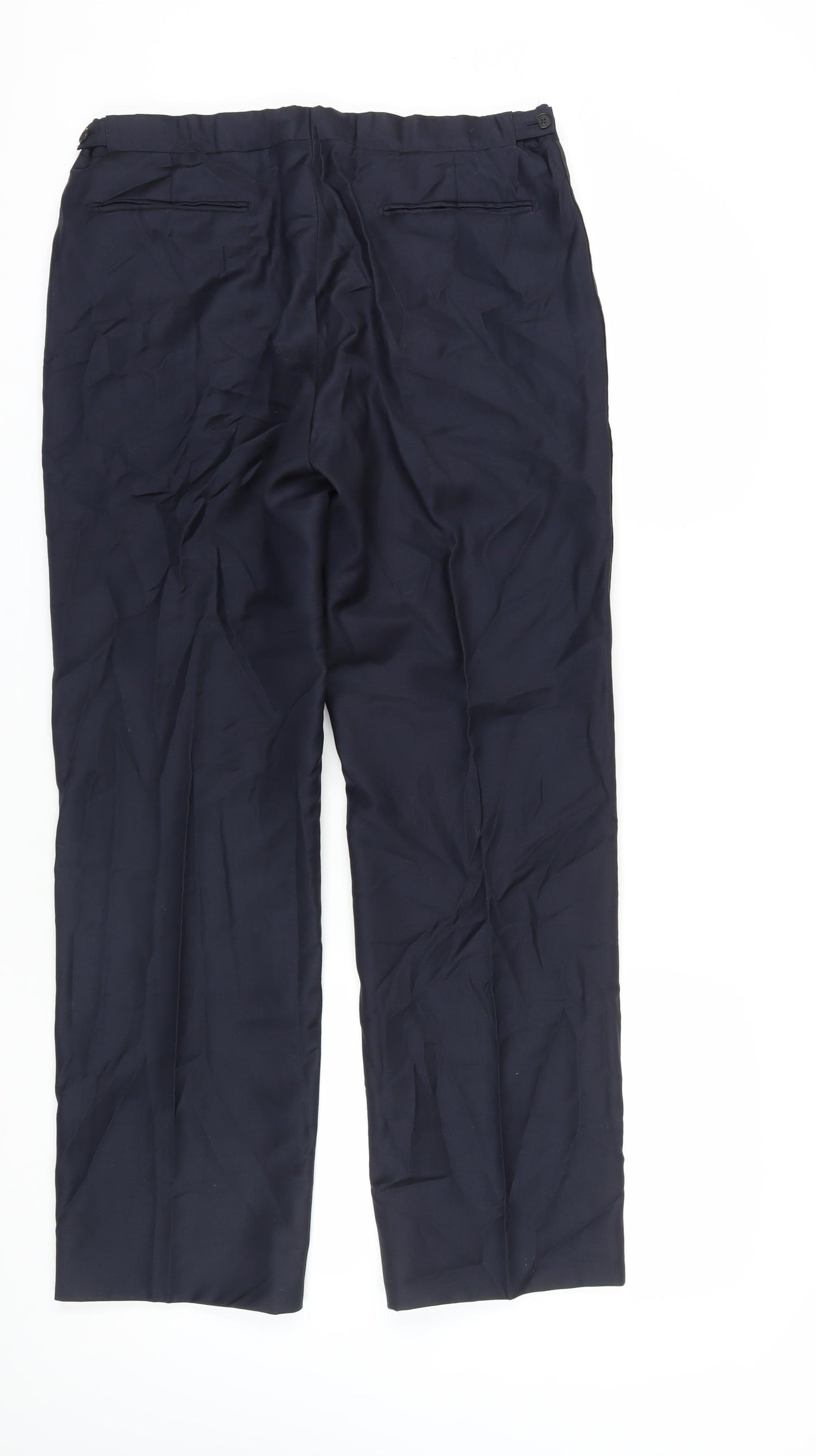 Gieves & Hawkes Men's Black Wool Dress Trousers 42R