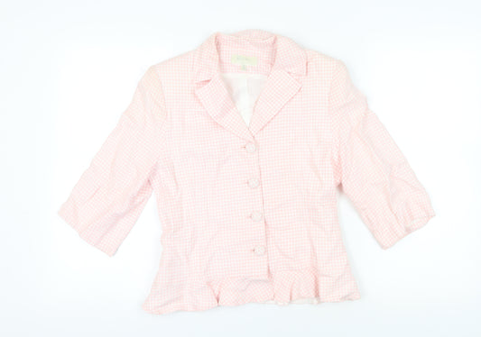 Régine Women’s Pink Check 3/4 Sleeve Blazer Size 10