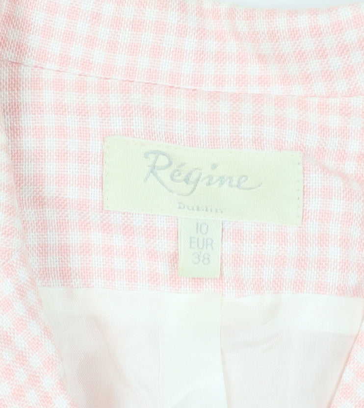 Régine Women’s Pink Check 3/4 Sleeve Blazer Size 10