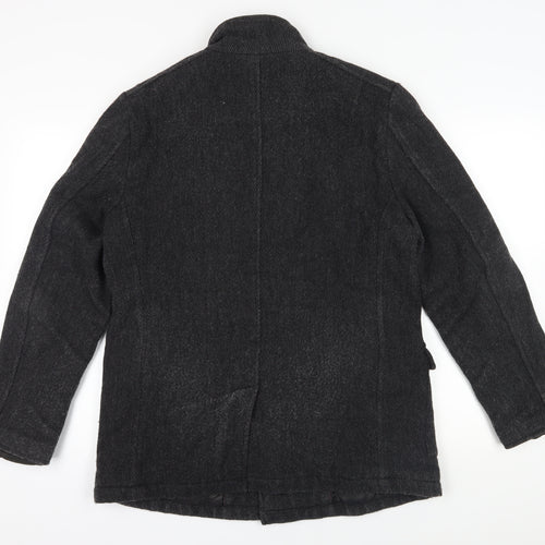 Austin Reed Men's Black Wool Pea Coat - Medium