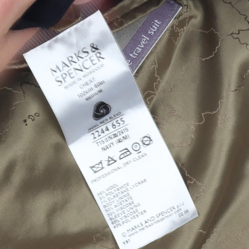 Marks and Spencer Men's Blue Blazer M 40 Travel Suit