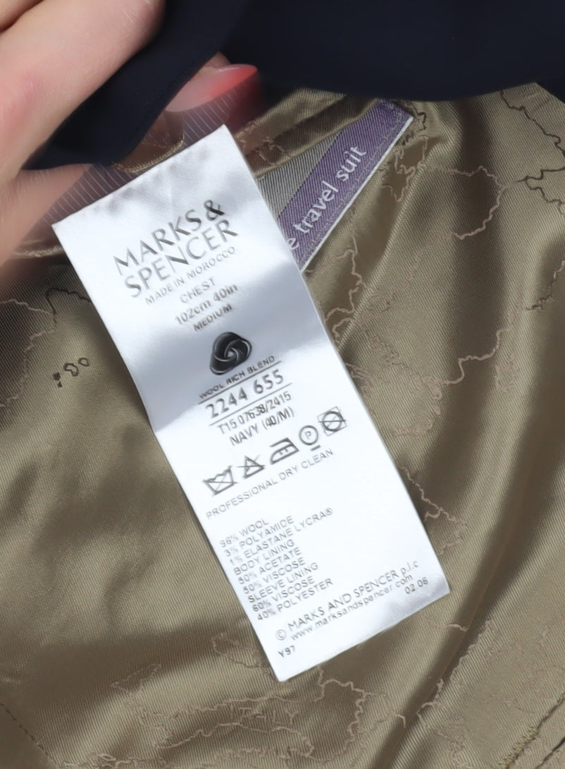 Marks and Spencer Men's Blue Blazer M 40 Travel Suit
