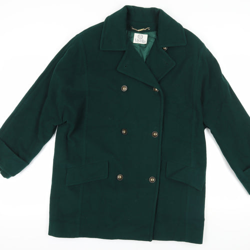 Viyella Women's Green Wool Pea Coat Size 10