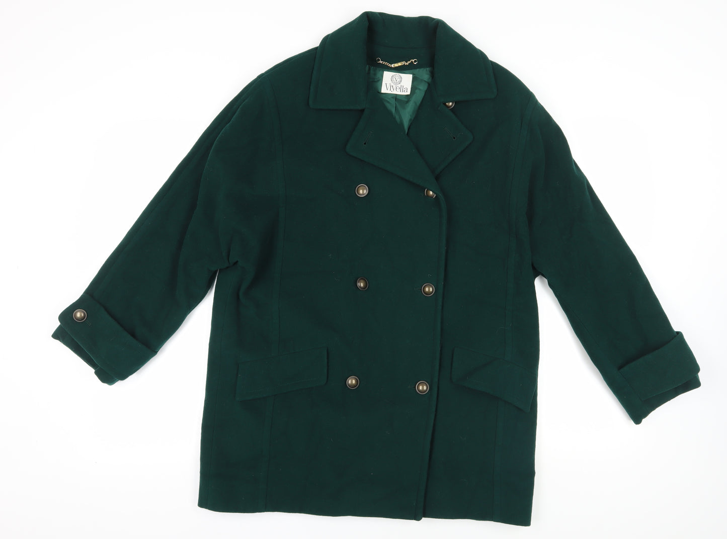 Viyella Women's Green Wool Pea Coat Size 10