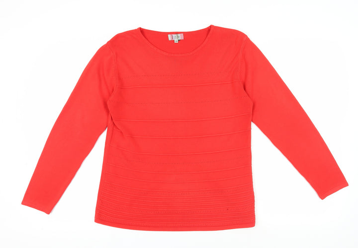 Dixie Women's Red Round Neck Pullover Jumper Size M