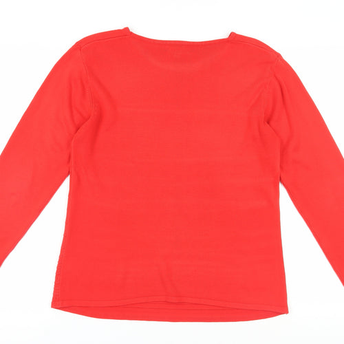 Dixie Women's Red Round Neck Pullover Jumper Size M