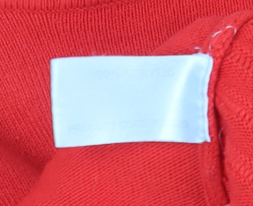 Dixie Women's Red Round Neck Pullover Jumper Size M
