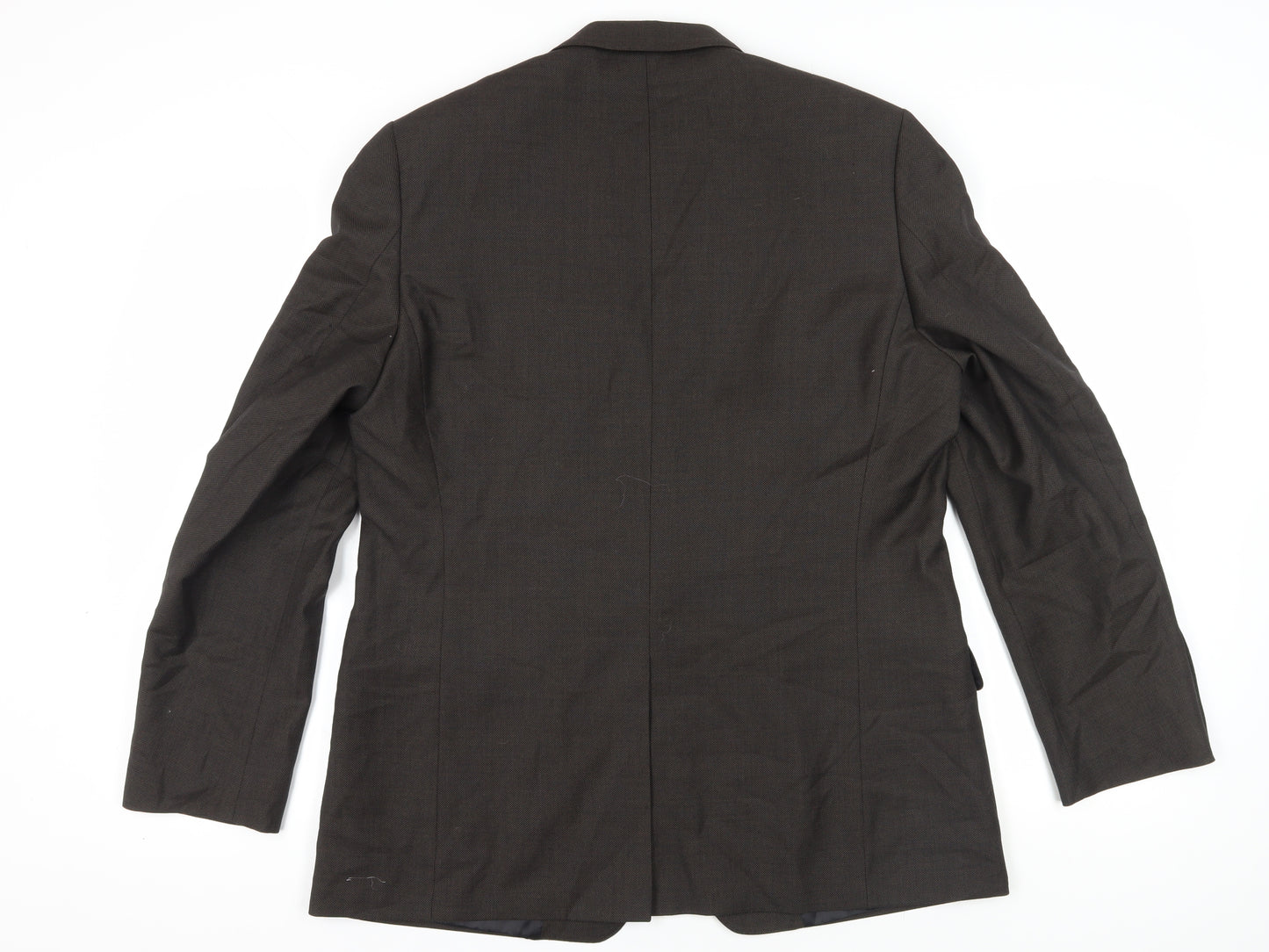 Jaeger Men's Brown Wool Blazer, Size 44 Regular Fit