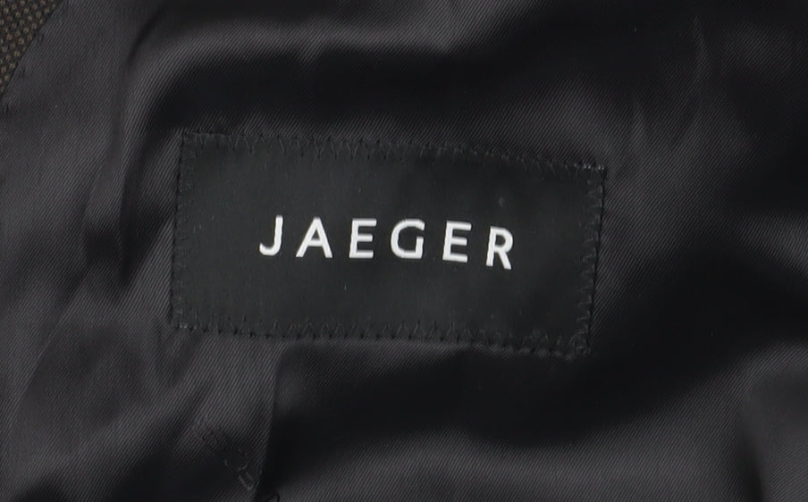 Jaeger Men's Brown Wool Blazer, Size 44 Regular Fit