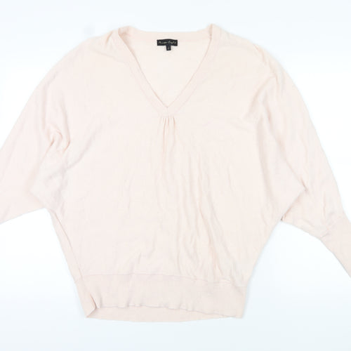 Phase Eight Women's Pink V-Neck Jumper, Size L, Casual Knit