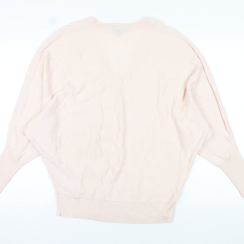 Phase Eight Women's Pink V-Neck Jumper, Size L, Casual Knit