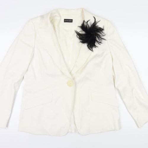 Principles Ivory Women's Regular Fit Blazer