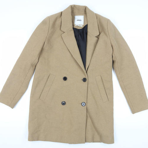 Pimkie Women's Beige Wool Trench Coat, M, Casual Style