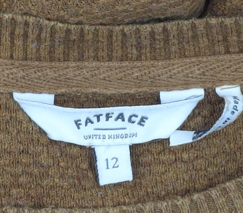 FatFace Women's Brown Size 12 Cotton Pullover Jumper