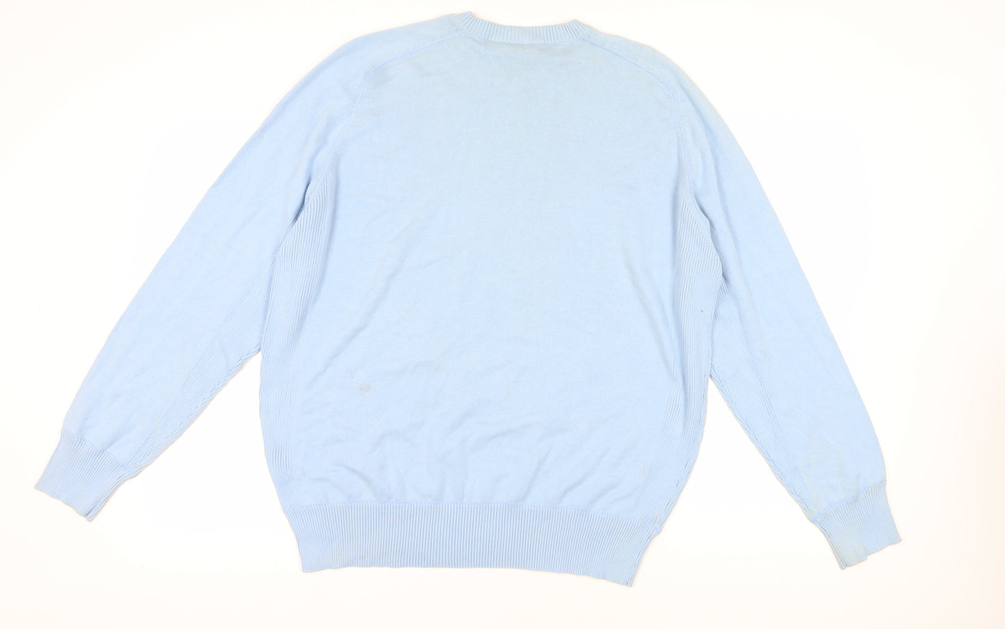 Rockport Men's Blue Cotton Pullover Jumper Size L