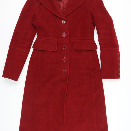 Press & Bastyan Red Wool Angora Women's Coat Size 10